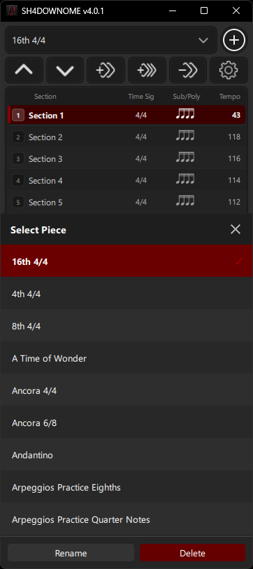 Piece selector